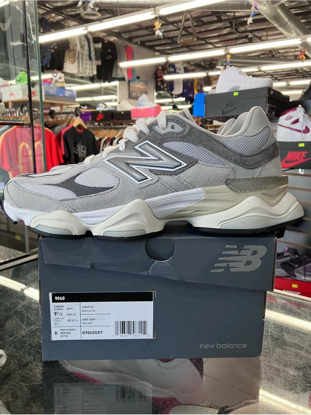 New Balance 9060 Rain Cloud Grey Size 9.5